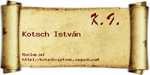 Kotsch István névjegykártya